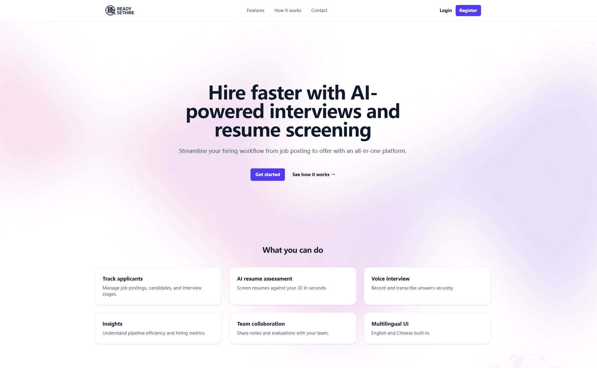 ReadySetHire Landing Page